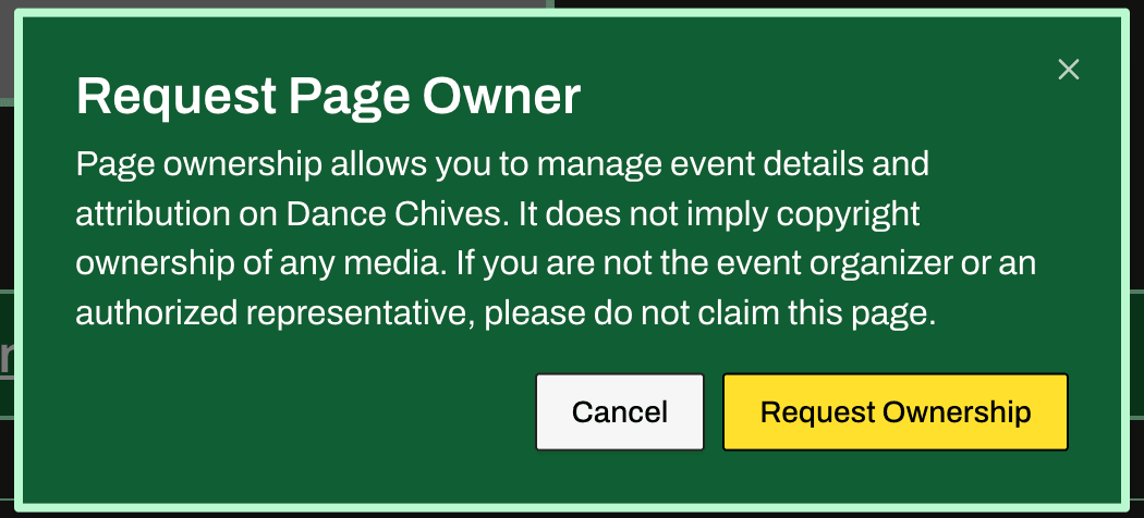 Request Ownership Dialog